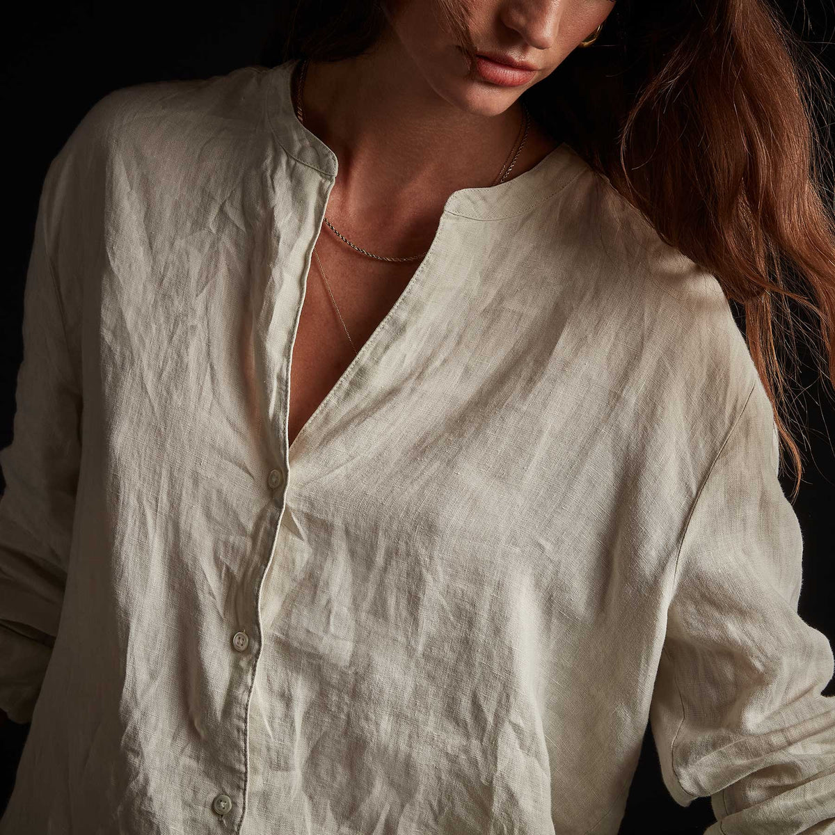 Lightweight Linen Shirt - Paste Pigment | James Perse Los Angeles