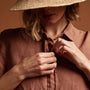 Short Sleeve Linen Shirt in Nutmeg Pigment | James Perse Los Angeles
