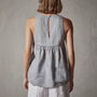 Gathered Linen Top in Breeze Pigment | James Perse Los Angeles