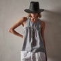 Gathered Linen Top in Breeze Pigment | James Perse Los Angeles