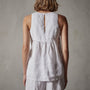 Gathered Linen Top in White | James Perse Los Angeles