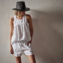 Gathered Linen Top in White | James Perse Los Angeles