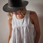 Gathered Linen Top in White | James Perse Los Angeles