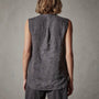 Double Dye Sleeveless Linen Shirt in Magma Pigment | James Perse Los Angeles