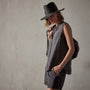 Double Dye Sleeveless Linen Shirt in Magma Pigment | James Perse Los Angeles