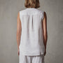 Double Dye Sleeveless Linen Shirt in White | James Perse Los Angeles