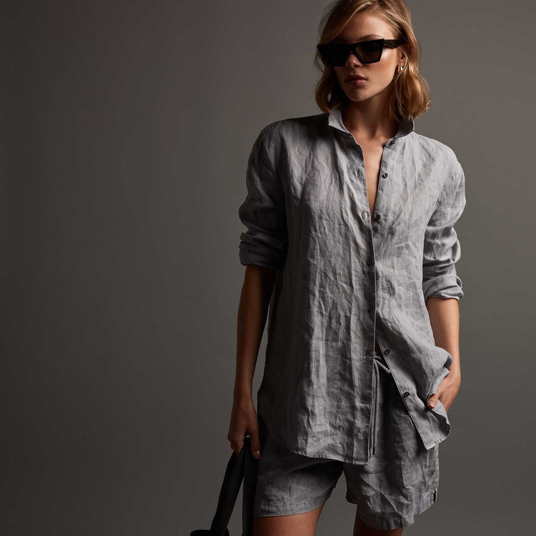 Lightweight Linen Shirt in Breeze Pigment | James Perse Los Angeles