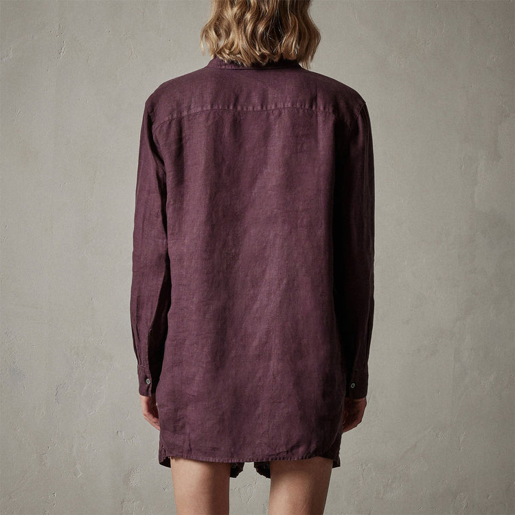 Lightweight Linen Shirt in Eggplant | James Perse Los Angeles