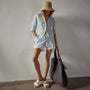 Lightweight Linen Shirt in Ocean Spray Pigment | James Perse Los Angeles 
