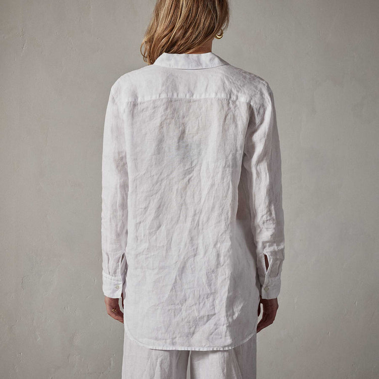 Lightweight Linen Shirt in White | James Perse Los Angeles 