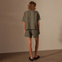 Cotton Linen Twill Boxy Fit Shirt in Palm Pigment | James Perse Los Angeles