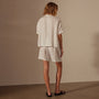 Cotton Linen Twill Boxy Fit Shirt in White | James Perse Los Angeles
