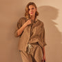 Garment Dyed Linen Shirt in Cashew Pigment | James Perse Los Angeles