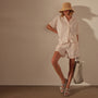 Relaxed Fit Linen Short in Zephyr Pigment | James Perse Los Angeles