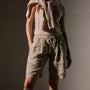 Pleated Linen Bermuda Short in Overcast Pigment | James Perse Los Angeles