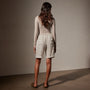 Pleated Linen Bermuda Short in Salt Pigment | James Perse Los Angeles