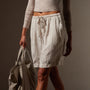 Pleated Linen Bermuda Short in Salt Pigment | James Perse Los Angeles
