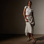 High Low Linen Skirt in Salt Pigment | James Perse Los Angeles