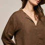 Lightweight Linen Tunic Dress in Cocoa Pigment | James Perse Los Angeles