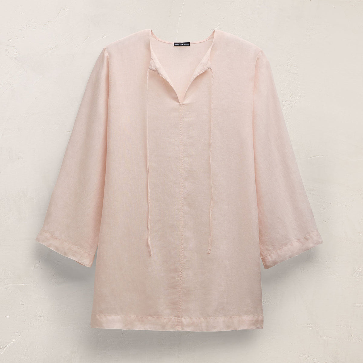 Lightweight Linen Tunic Dress in Light Rose Quartz Pigment | James Perse Los Angeles