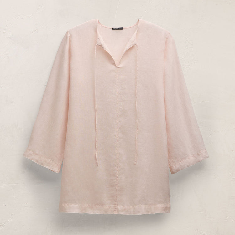 Lightweight Linen Tunic Dress in Light Rose Quartz Pigment | James Perse Los Angeles