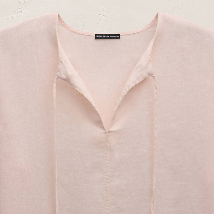 Lightweight Linen Tunic Dress in Light Rose Quartz Pigment | James Perse Los Angeles