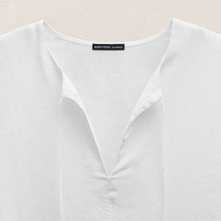 Lightweight Linen Tunic Dress in White | James Perse Los Angeles