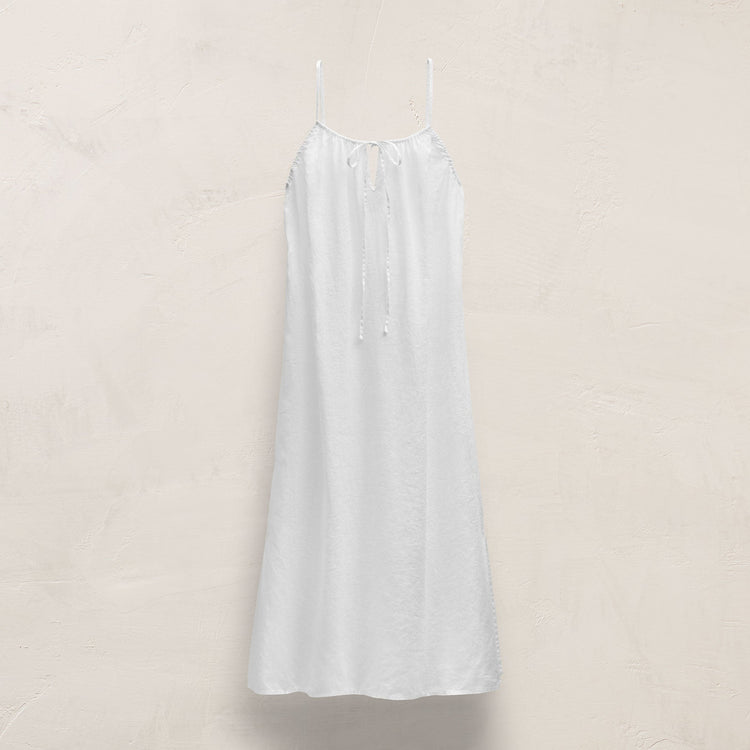 Lightweight Linen Strappy Cami Dress in White | James Perse Los Angeles