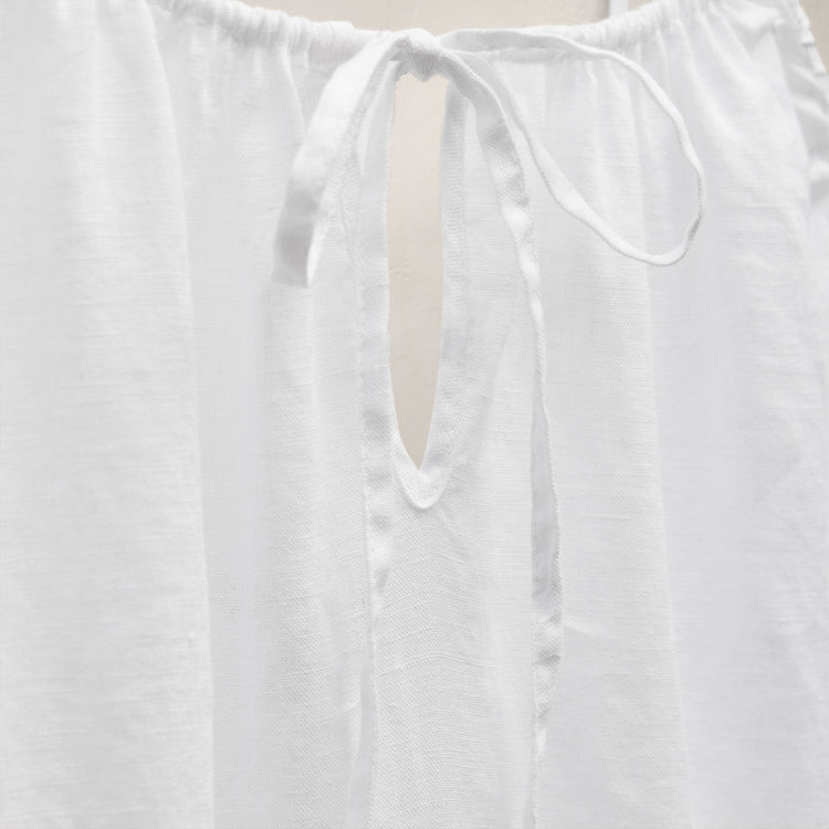 Lightweight Linen Strappy Cami Dress in White | James Perse Los Angeles