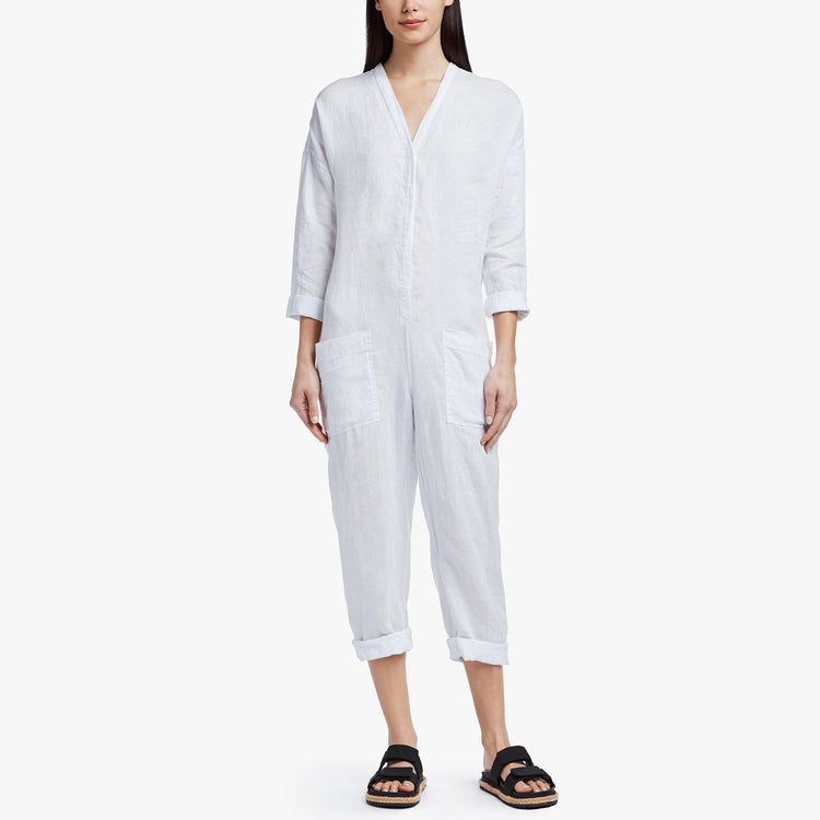 Canvas Linen Jumper In White | James Perse Los Angeles