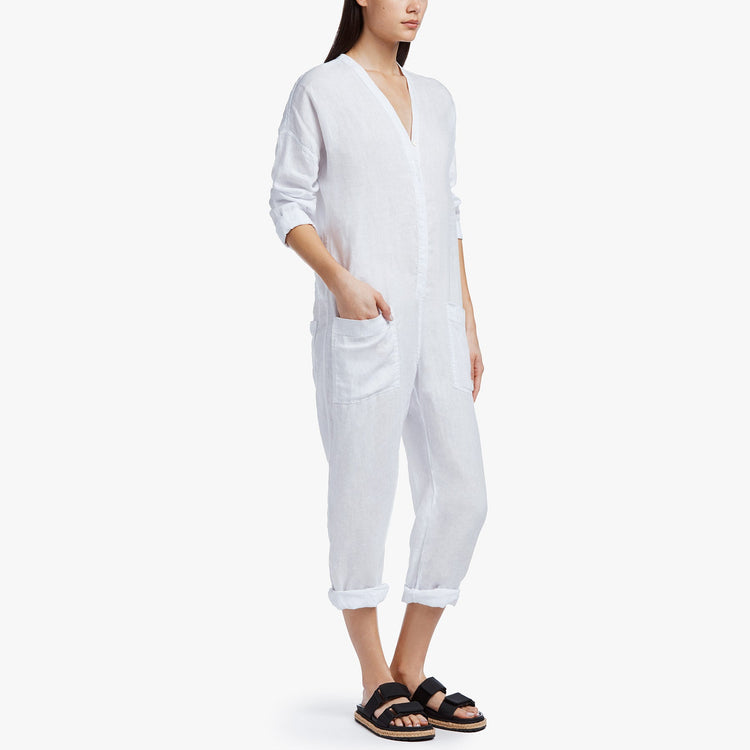 Canvas Linen Jumper In White | James Perse Los Angeles