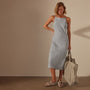 Lightweight Linen Cami Dress in Open Sky Pigment | James Perse Los Angeles