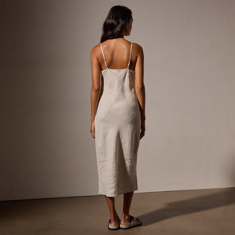 Lightweight Linen Cami Dress in Salt Pigment | James Perse Los Angeles