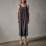 Gathered Linen Dress in Magma Pigment | James Perse Los Angeles