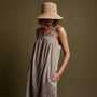 Gathered Linen Dress in Mineral Pigment | James Perse Los Angeles