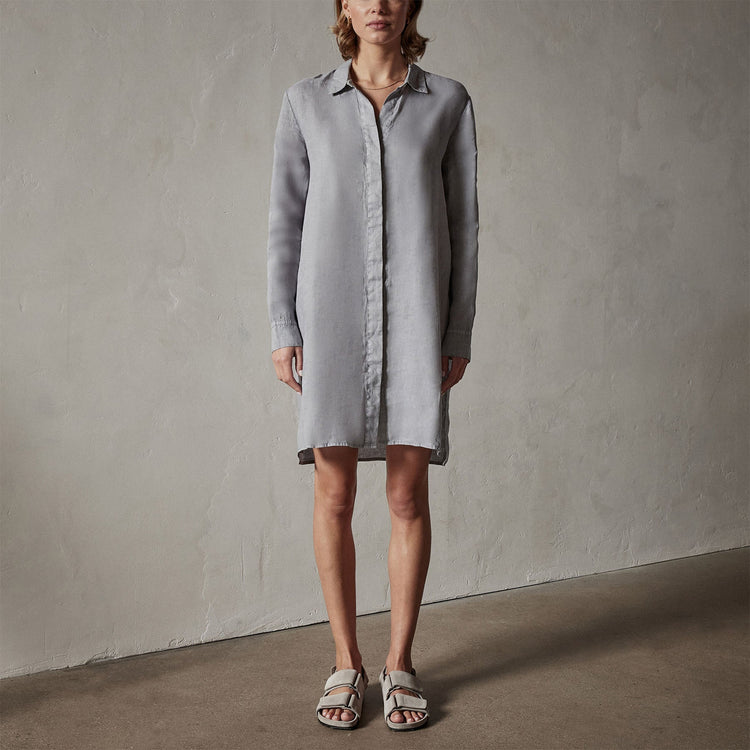 Lightweight Linen Shirt Dress in Breeze Pigment | James Perse Los Angeles