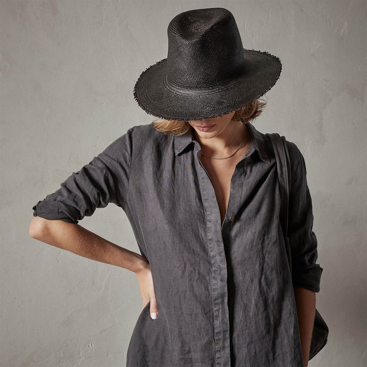 Lightweight Linen Shirt Dress in Magma Pigment | James Perse Los Angeles