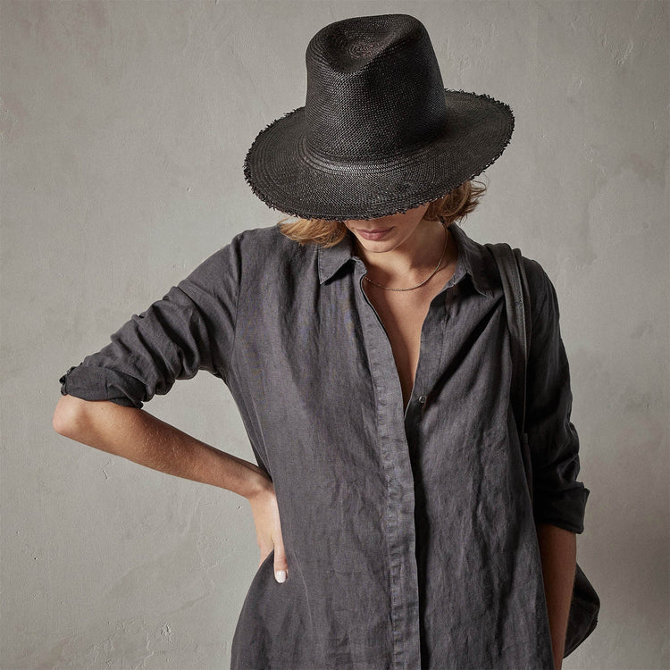 Lightweight Linen Shirt Dress in Magma Pigment | James Perse Los Angeles