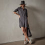 Lightweight Linen Shirt Dress in Magma Pigment | James Perse Los Angeles