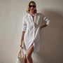 Lightweight Linen Shirt Dress in White | James Perse Los Angeles