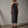 Garment Dye Gathered Dress in Black | James Perse Los Angeles