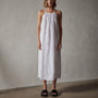 Garment Dye Gathered Dress in White | James Perse Los Angeles