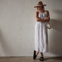 Garment Dye Gathered Dress in White | James Perse Los Angeles