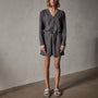 Linen Baseball Romper in Magma Pigment | James Perse Los Angeles