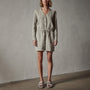 Linen Baseball Romper in Silt Pigment | James Perse Los Angeles