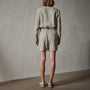 Linen Baseball Romper in Silt Pigment | James Perse Los Angeles