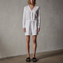 Linen Baseball Romper in White | James Perse Los Angeles