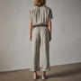 Lightweight Linen Collarless Jumpsuit in Silt Pigment | James Perse Los Angeles 