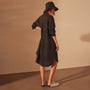 Linen Shirt Dress in Black | James Perse Los Angeles
