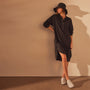 Linen Shirt Dress in Black | James Perse Los Angeles